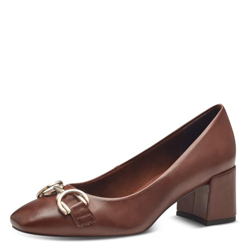 MARCO TOZZI Damen Pumps mit Blockabsatz Vegan, Braun (Cognac), 40 EU von MARCO TOZZI