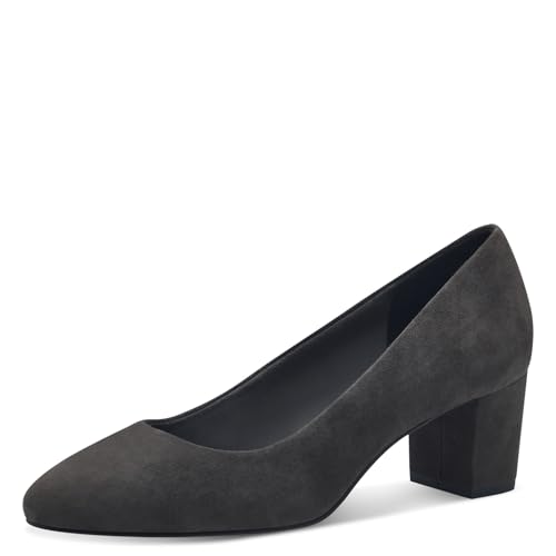 MARCO TOZZI Damen Pumps aus Leder mit Blockabsatz, Grau (Graphite Suede), 36 EU von MARCO TOZZI