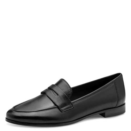 MARCO TOZZI Damen Loafer ohne Absatz aus Leder Flach, Schwarz (Black), 38 EU MARCO TOZZI Damen Loafer ohne Absatz aus Leder Flach, Schwarz (Black), 38 EU von MARCO TOZZI
