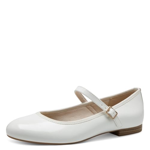 MARCO TOZZI Damen Ballerinas mit Riemchen Vegan, Weiß (White Patent), 39 EU MARCO TOZZI Damen Ballerinas mit Riemchen Vegan, Weiß (White Patent), 39 EU von MARCO TOZZI