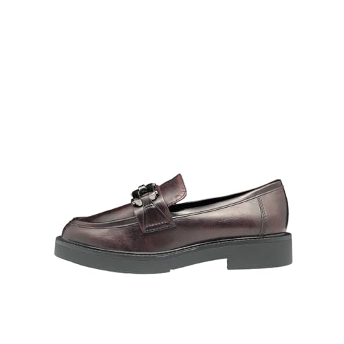 MARCO TOZZI Damen Loafer ohne Absatz mit Schnalle Elegant, Rot (Bordeaux Brush), 39 EU MARCO TOZZI Damen Loafer ohne Absatz mit Schnalle Elegant, Rot (Bordeaux Brush), 39 EU von MARCO TOZZI