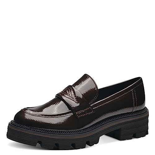 MARCO TOZZI Damen Loafer mit Plateau Klassisch, Braun (Mocca Patent), 40 MARCO TOZZI Damen Loafer mit Plateau Klassisch, Braun (Mocca Patent), 40 von MARCO TOZZI