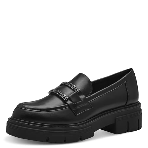 MARCO TOZZI Damen Loafer ohne Absatz Vegan mit Plateau, Schwarz (Black), 39 EU MARCO TOZZI Damen Loafer ohne Absatz Vegan mit Plateau, Schwarz (Black), 39 EU von MARCO TOZZI