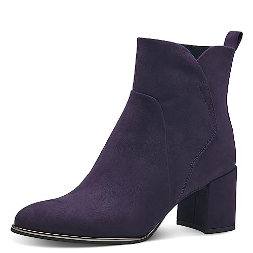 MARCO TOZZI Damen Stiefeletten mit Absatz Elegant Blockabsatz, Violett (Purple), 37 von MARCO TOZZI