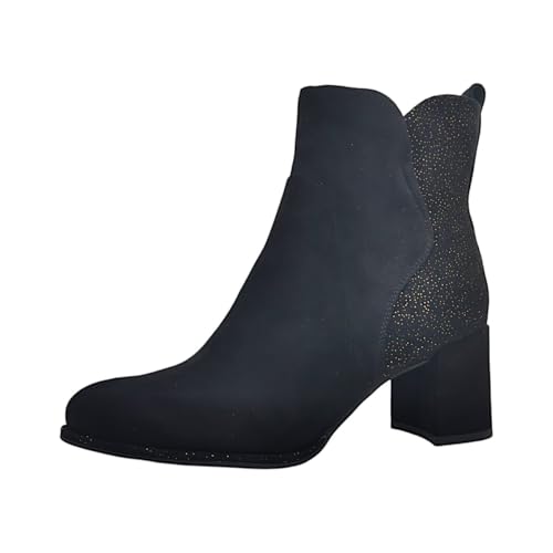 MARCO TOZZI Damen Stiefeletten mit Absatz Spitz mit Reißverschluss, Schwarz (Black/Gold), 38 EU MARCO TOZZI Damen Stiefeletten mit Absatz Spitz mit Reißverschluss, Schwarz (Black/Gold), 38 EU von MARCO TOZZI