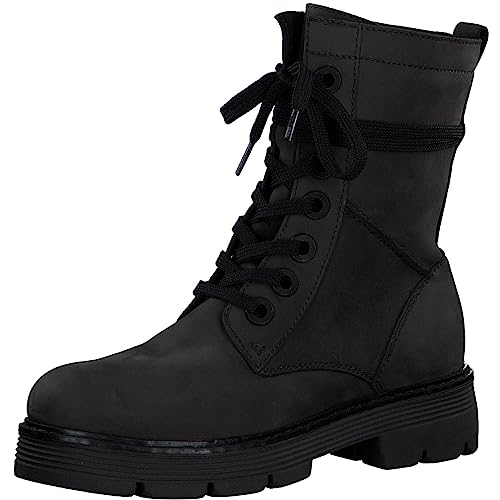 MARCO TOZZI Damen Stiefeletten zum Schnüren aus Leder Plateau, Grau (Anthracite N.C), 38 von MARCO TOZZI