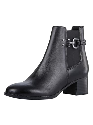 MARCO TOZZI Damen Chelsea Boots aus Leder mit Absatz, Schwarz (Black), 37 EU MARCO TOZZI Damen Chelsea Boots aus Leder mit Absatz, Schwarz (Black), 37 EU von MARCO TOZZI