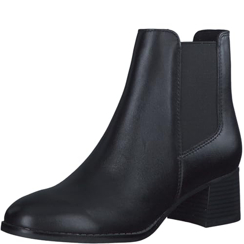 MARCO TOZZI Damen Chelsea Boots mit Lederanteil mit Absatz, Schwarz (Black Comb), 37 EU MARCO TOZZI Damen Chelsea Boots mit Lederanteil mit Absatz, Schwarz (Black Comb), 37 EU von MARCO TOZZI