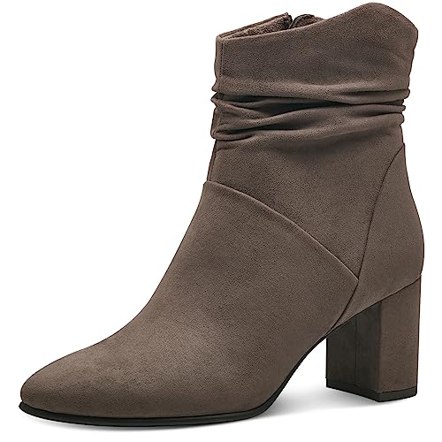 MARCO TOZZI Damen Stiefeletten mit Absatz Spitz mit Reißverschluss, Braun (Pepper), 41 EU von MARCO TOZZI