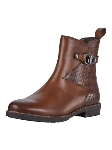 MARCO TOZZI Damen Stiefeletten ohne Absatz mit Lederanteil Flach, Braun (Cognac Comb), 39 EU MARCO TOZZI Damen Stiefeletten ohne Absatz mit Lederanteil Flach, Braun (Cognac Comb), 39 EU von MARCO TOZZI