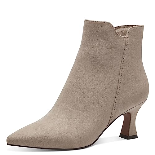 MARCO TOZZI Damen Stiefeletten Spitz mit Absatz Elegant, Grau (Taupe), 37 von MARCO TOZZI