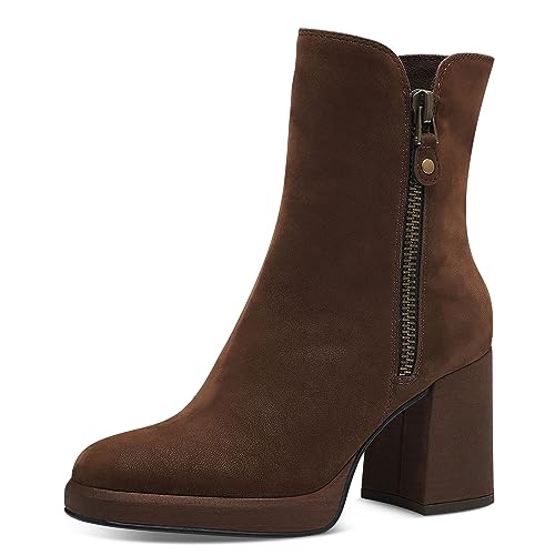 Marco Tozzi Damen 2-25344-41 Absatzstiefelette, Cafe Nubuck, 39 EU von MARCO TOZZI