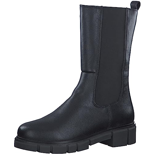 MARCO TOZZI Damen Chelsea Boots aus Kunstleder Blockabsatz, Schwarz (Black), 37 von MARCO TOZZI