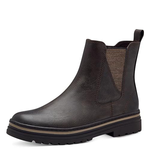 MARCO TOZZI Damen Chelsea Boots Flach mit Reißverschluss, Braun (Mocca), 40 EU von MARCO TOZZI