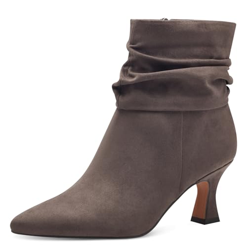 MARCO TOZZI Damen Stiefeletten mit Absatz Spitz mit Reißverschluss, Braun (Pepper), 36 EU von MARCO TOZZI