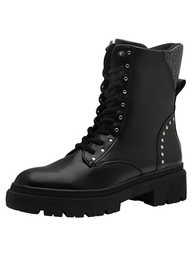 MARCO TOZZI Damen Stiefeletten zum Schnüren mit Blockabsatz mit Reißverschluss, Schwarz (Black Comb), 42 EU von MARCO TOZZI