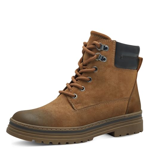 MARCO TOZZI Damen Schnürstiefel ohne Absatz Flach mit Reißverschluss, Braun (Nut Comb), 36 EU von MARCO TOZZI