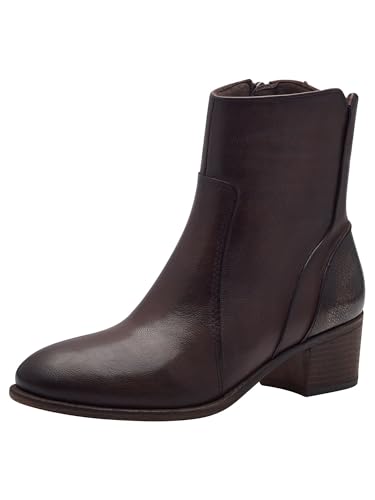 MARCO TOZZI Damen Stiefeletten mit Absatz mit Lederanteil Cowboy, Braun (Mocca Comb), 36 EU von MARCO TOZZI