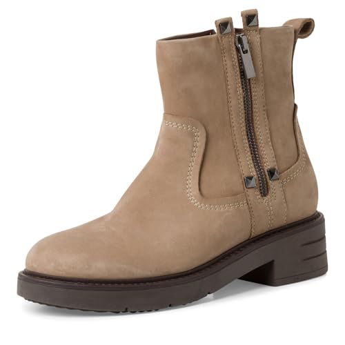 MARCO TOZZI Damen Stiefeletten mit Absatz aus Leder mit Reißverschluss, Braun (Taupe Nubuck), 37 EU MARCO TOZZI Damen Stiefeletten mit Absatz aus Leder mit Reißverschluss, Braun (Taupe Nubuck), 37 EU von MARCO TOZZI