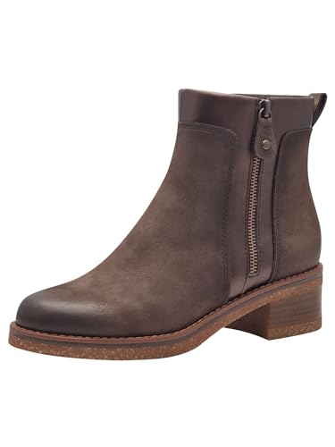 MARCO TOZZI Damen Stiefeletten mit Absatz mit Lederanteil Blockabsatz, Braun (Mocca Comb), 38 EU MARCO TOZZI Damen Stiefeletten mit Absatz mit Lederanteil Blockabsatz, Braun (Mocca Comb), 38 EU von MARCO TOZZI