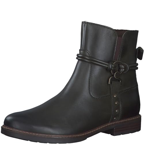 MARCO TOZZI Damen Stiefeletten ohne Absatz aus Leder Flach, Grün (Olive), 38 EU MARCO TOZZI Damen Stiefeletten ohne Absatz aus Leder Flach, Grün (Olive), 38 EU von MARCO TOZZI