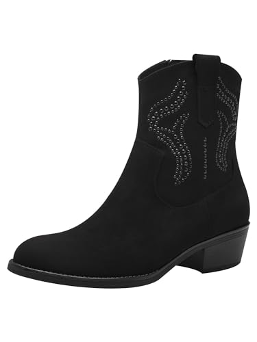 MARCO TOZZI Damen Stiefeletten mit Absatz mit Blockabsatz Cowboy, Schwarz (Black), 38 EU MARCO TOZZI Damen Stiefeletten mit Absatz mit Blockabsatz Cowboy, Schwarz (Black), 38 EU von MARCO TOZZI