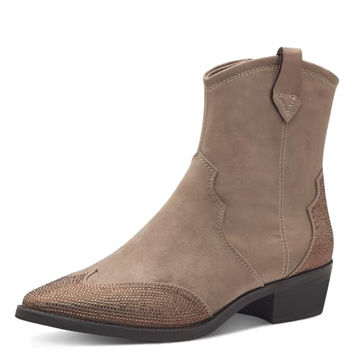 MARCO TOZZI Damen Stiefeletten mit Absatz Cowboy Spitz, Braun (Taupe), 37 EU MARCO TOZZI Damen Stiefeletten mit Absatz Cowboy Spitz, Braun (Taupe), 37 EU von MARCO TOZZI
