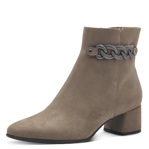 MARCO TOZZI Damen Stiefeletten mit Absatz Elegant mit Reißverschluss, Braun (Stone), 41 EU von MARCO TOZZI