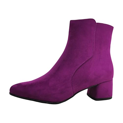 MARCO TOZZI Damen Stiefeletten mit Absatz Elegant mit Reißverschluss, Rosa (Grape), 36 EU von MARCO TOZZI