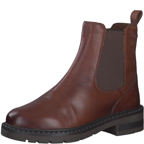 MARCO TOZZI Damen Chelsea Boots aus Leder mit Reißverschluss, Braun (Cognac), 39 EU MARCO TOZZI Damen Chelsea Boots aus Leder mit Reißverschluss, Braun (Cognac), 39 EU von MARCO TOZZI