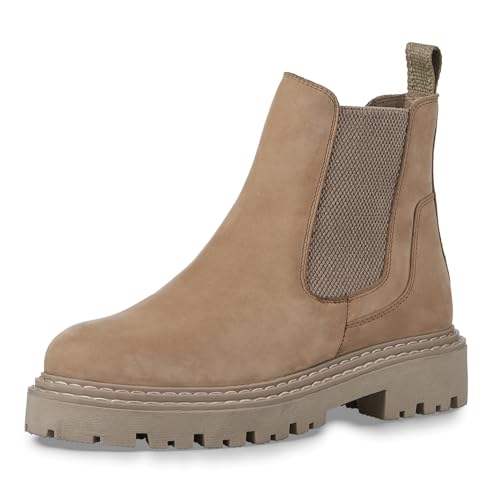 MARCO TOZZI Damen Chelsea Boots aus Leder mit Plateau, Braun (Taupe Nubuck), 40 EU MARCO TOZZI Damen Chelsea Boots aus Leder mit Plateau, Braun (Taupe Nubuck), 40 EU von MARCO TOZZI
