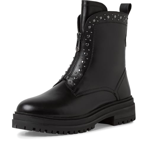 MARCO TOZZI Damen Stiefeletten ohne Absatz aus Leder mit Reißverschluss, Schwarz (Black), 40 EU MARCO TOZZI Damen Stiefeletten ohne Absatz aus Leder mit Reißverschluss, Schwarz (Black), 40 EU von MARCO TOZZI