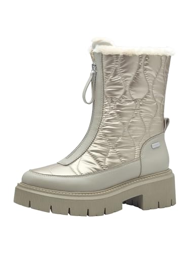 MARCO TOZZI Damen Stiefeletten ohne Absatz Gefüttert mit Plateau, Beige (Taupe Met.Comb), 38 EU MARCO TOZZI Damen Stiefeletten ohne Absatz Gefüttert mit Plateau, Beige (Taupe Met.Comb), 38 EU von MARCO TOZZI