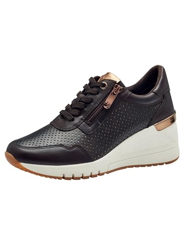 MARCO TOZZI Damen Wedge Sneaker mit Lederanteil mit Keilabsatz, Braun (Mocca Comb), 40 EU MARCO TOZZI Damen Wedge Sneaker mit Lederanteil mit Keilabsatz, Braun (Mocca Comb), 40 EU von MARCO TOZZI