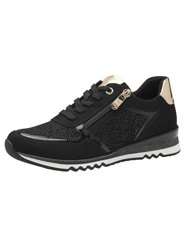 Marco Tozzi Damen Laced 2-23749-41 Sneaker, Black/Gold, 40 EU von MARCO TOZZI