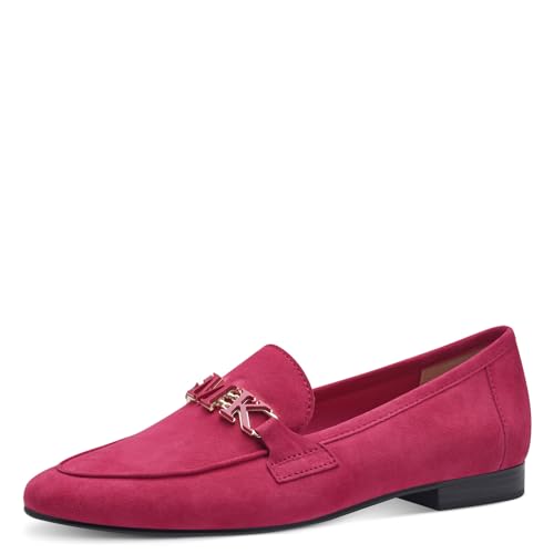 MARCO TOZZI by Guido Maria Kretschmer Damen Loafer mit Absatz aus Leder Elegant, Rosa (Pink), 41 EU von MARCO TOZZI