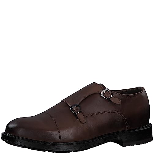 MARCO TOZZI by Guido Maria Kretschmer Herren Anzugschuhe Double Monkstraps aus Leder mit Schnallen, Braun (Cognac), 42 von MARCO TOZZI