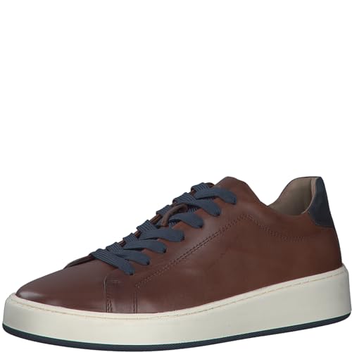 MARCO TOZZI by Guido Maria Kretschmer Herren Sneaker flach aus Leder mit dicker Sohle, Braun (Cognac Comb), 41 EU von MARCO TOZZI