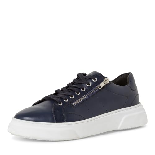 MARCO TOZZI by Guido Maria Kretschmer Herren Sneaker flach aus Leder mit Reißverschluss, Blau (Navy), 41 EU von MARCO TOZZI