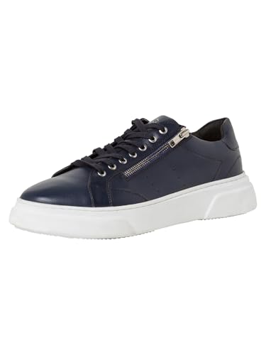 MARCO TOZZI by Guido Maria Kretschmer Herren Sneaker flach aus Leder mit Reißverschluss, Blau (Navy), 42 EU von MARCO TOZZI