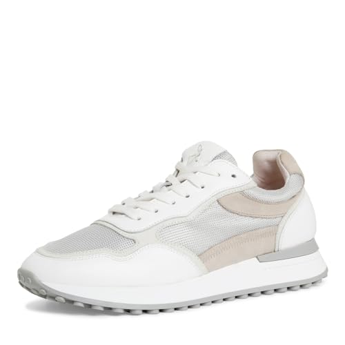 MARCO TOZZI by Guido Maria Kretschmer Herren Sneaker flach aus Leder mit dicker Sohle, Weiß (White Comb), 42 EU von MARCO TOZZI