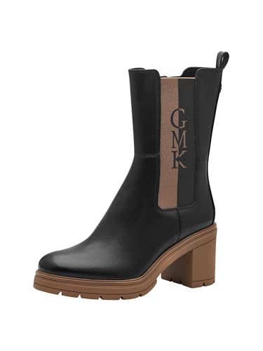 MARCO TOZZI by Guido Maria Kretschmer Damen Chelsea Boots mit Blockabsatz mit Reißverschluss, Schwarz (Black/Nature), 38 EU MARCO TOZZI by Guido Maria Kretschmer Damen Chelsea Boots mit Blockabsatz mit Reißverschluss, Schwarz (Black/Nature), 38 EU von MARCO TOZZI