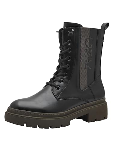 MARCO TOZZI by Guido Maria Kretschmer Damen Stiefeletten zum Schnüren mit Plateau mit Reißverschluss, Schwarz (Black/Khaki), 40 EU MARCO TOZZI by Guido Maria Kretschmer Damen Stiefeletten zum Schnüren mit Plateau mit Reißverschluss, Schwarz (Black/Khaki), 40 EU von MARCO TOZZI