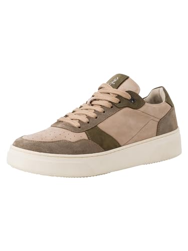 MARCO TOZZI by Guido Maria Kretschmer Herren Sneaker flach aus Leder mit Dicker Sohle, Braun (Taupe Comb), 42 EU von MARCO TOZZI