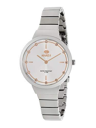 Marea Damen-Armbanduhr Analog Edelstahl B54165/1 mit Details in Rosegold und Strass von MAREA