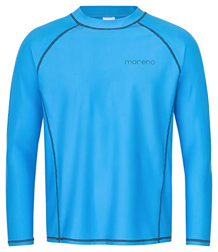 Herren UV-Schutz Langarm T-Shirt (Rashguard), Oeko-Tex 100 in hellblau in Größe XL von MARENO