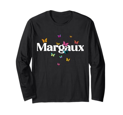 Margaux - Schöner Mädchen Name mit bunten Schmetterlingen Langarmshirt Margaux - Schöner Mädchen Name mit bunten Schmetterlingen Langarmshirt von MARGAUX Tochter Enkel Geburtstag Geschenkideen