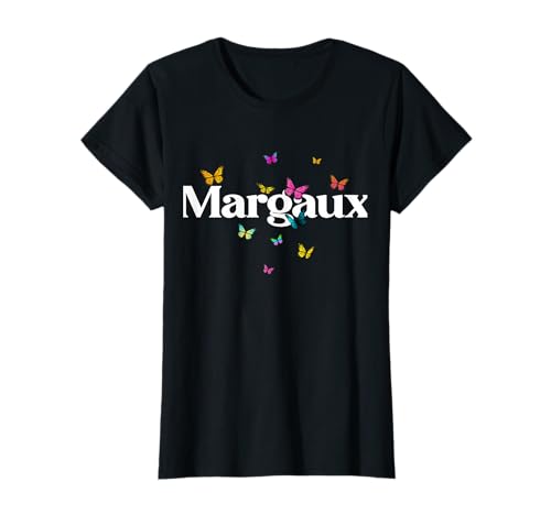 Margaux - Schöner Mädchen Name mit bunten Schmetterlingen T-Shirt Margaux - Schöner Mädchen Name mit bunten Schmetterlingen T-Shirt von MARGAUX Tochter Enkel Geburtstag Geschenkideen
