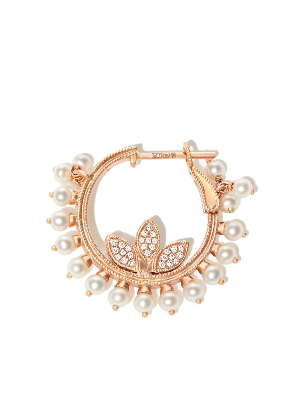 MARIA TASH 18kt Rotgoldcreolen mit Perlen und Diamanten - Rosa von MARIA TASH