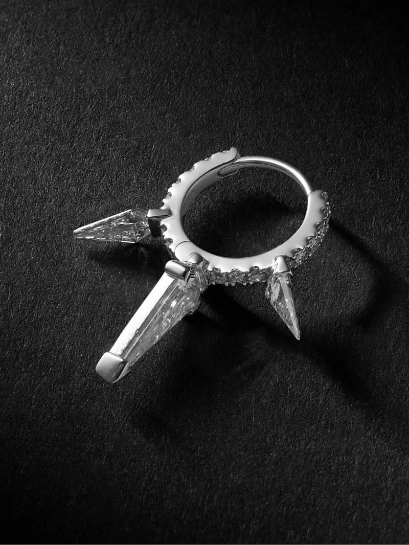 MARIA TASH - Triple Long Spike Eternity 8mm 18-Karat White Gold Diamond Single Earring - Men - Silver von MARIA TASH